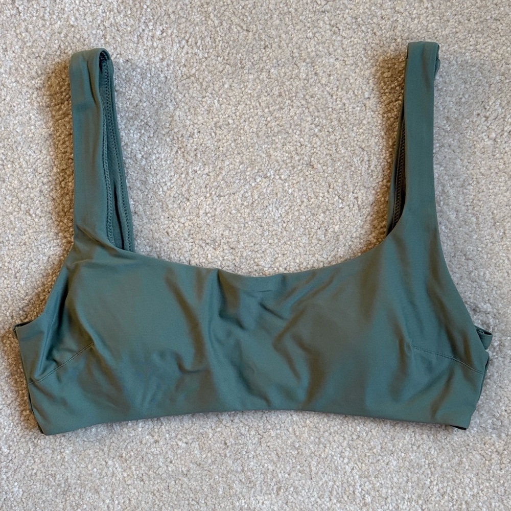 aerie Olive Scoop Bikini Top